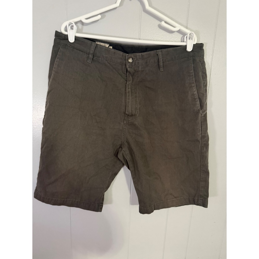 Volcom Chino Shorts Mens 36 Grey Frickin Modern Stretch Flat Front Skate